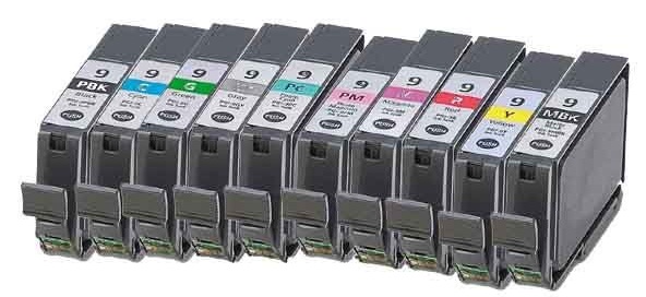 
	Canon PGI-9 Photo Black/Cyan/Magenta/Yellow/Photo Cyan/Photo Magenta/Red/Green/Grey/Matt Black Compatible Ink Cartridges Set of 10
